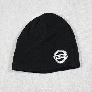 Volvo Black Knit Beanie Hat Embroidered Logo One Size Burton Winter